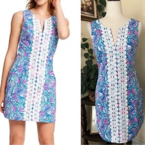 Lilly Pulitzer for Target 20th Anniversary Collection Blue Pink Shift Dress sz 8